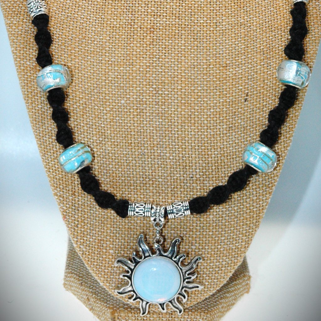 Gothic Blue Moonstone Blazing Sun On A 22 1/2